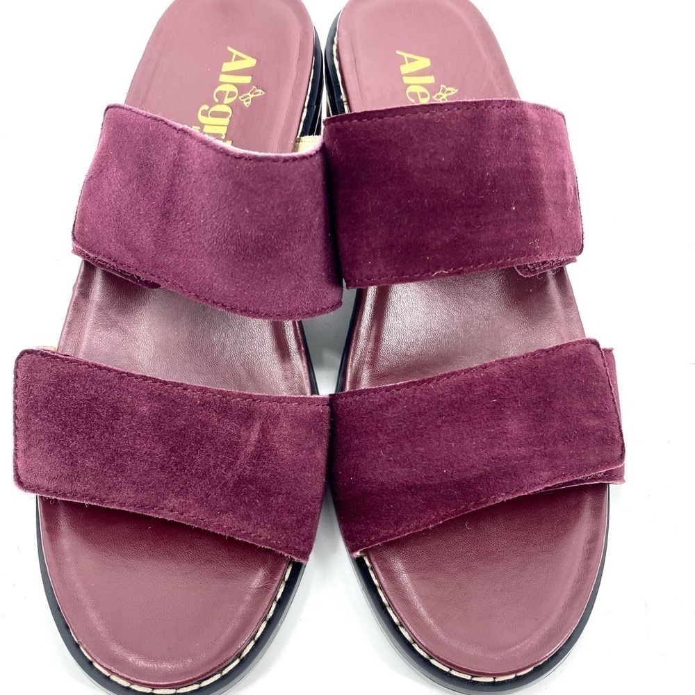 NEW Alegria Syrah suede block heel sandals 36
